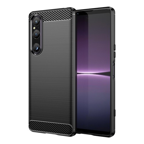 For Sony Xperia 1 V 5 V 10 V Shockproof Brushed Carbon Fiber Soft TPU Case Cover - Picture 13 of 15