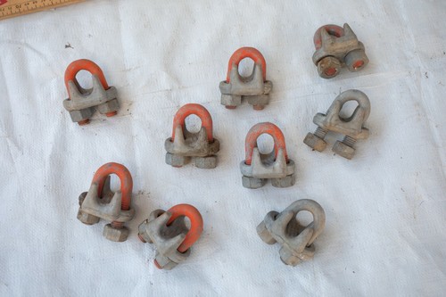 Lotto 9 Morsetti per Cavi 5/16" Bulloni a U Acciaio Ghisa Zincato (SOH-) 5/8 Forgiati - Foto 1 di 10