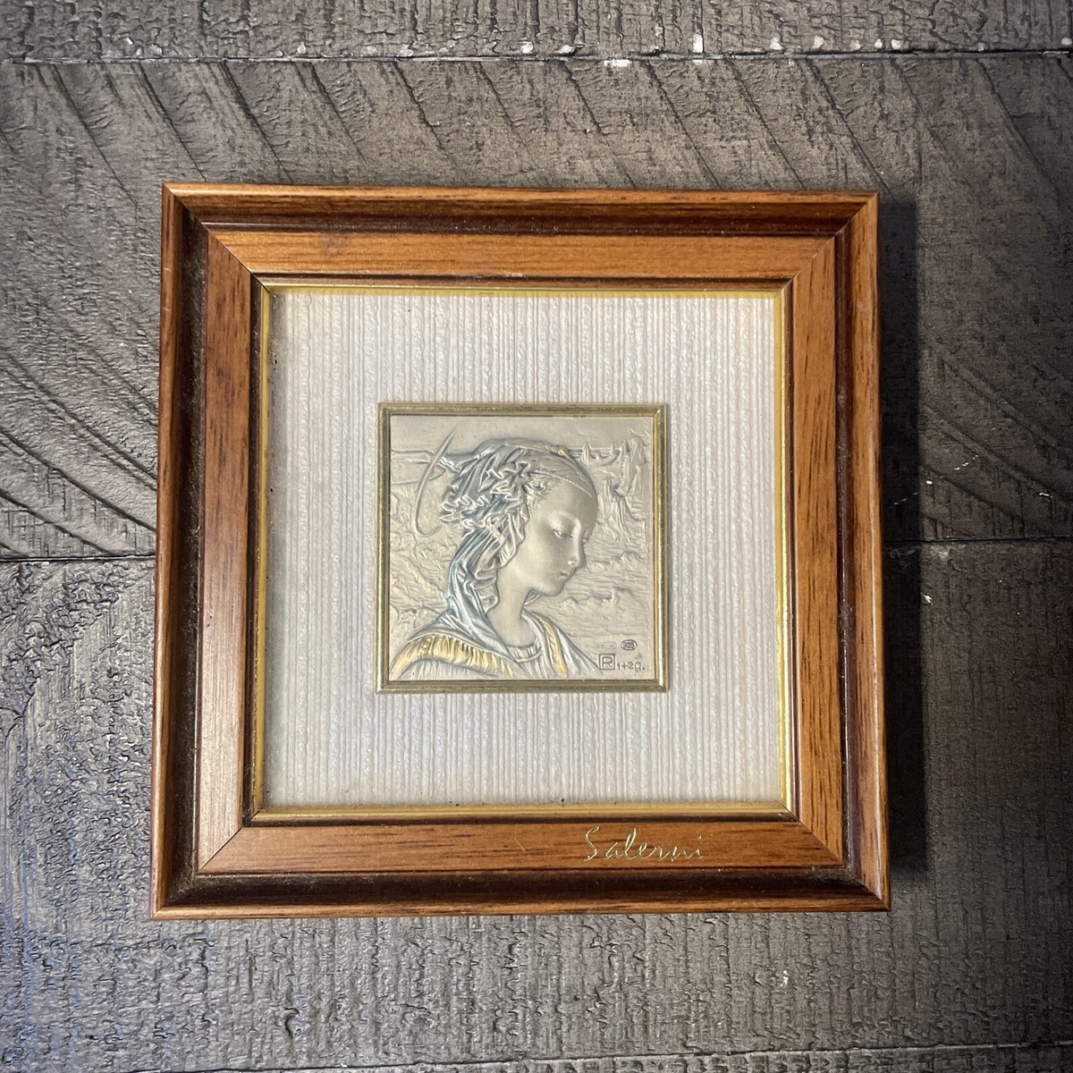 Italian Vintage 925 Sterling Silver Art Engraving Of Young