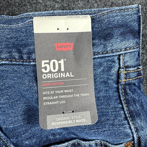 Levi's Premium Quality 501 Original Jeans Men's 50x30 Blue 100% Cotton - Picture 3 of 14