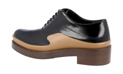 5 A 8 1e050g Noir Luxueux 41 Chaussures Nouveaux 41 Prada Lacets Uk 4Pwd1Fqz