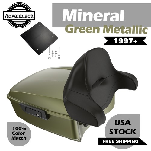 For 97+ Harley/Softail Advanblack MINERAL GREEN METALLIC Rushmore King Tour Pack - Picture 13 of 13