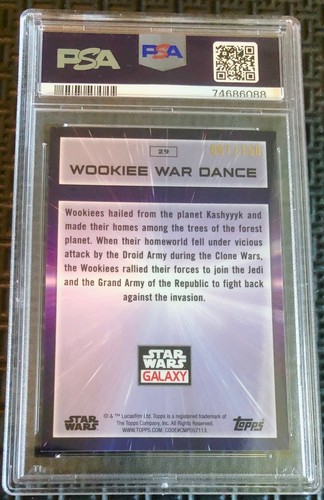 2022 Topps Star Wars Galaxy Ser#/150 Atomic Refractor #29 Wookie War Dance PSA 9 - Picture 7 of 8