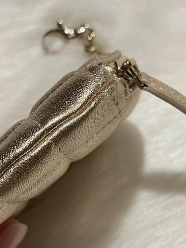 Chanel Round Anhänger Geldbörse Portemonnaie Gold Schimmernd Limitiert - Bild 5 von 10