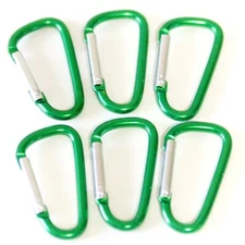 NEW 1-7/8" GREEN CARABINER D-RING SPRING BELT CLIP KEY CHAIN ALUMINUM HOOK