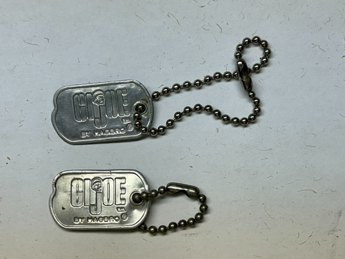 Vintage Hasbro GI Joe Action Figure Dog Tag with Bead Chain - Quantity of 2