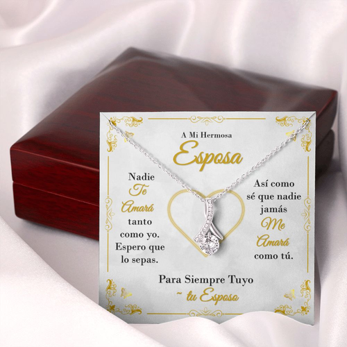 Collar Regalo Detalle Para Esposa Pendiente Oro de 14K o 18K Navidad Cumpleaños - Imagen 3 de 15