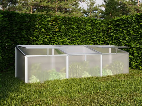 Vitavia Frühbeet Gaia 3X HKP 4mm 3 Dachfenster BxTxH 53x180x51cm Alu eloxiert - Bild 1 von 5