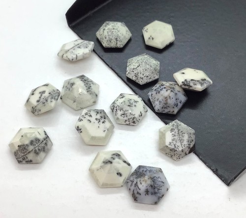 AAA Natural Agate Hexagon Loose Gemstone Dendrite Cut For Assorted All Jewelry - Picture 16 of 21