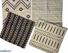 Boho Natural Throw Pillow Covers Set of 4 18 x 18" Zip Closure