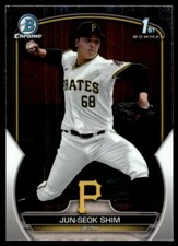2023 Bowman Chrome Prospects 1st Bowman Jun-Seok Shim Pittsburgh Pirates