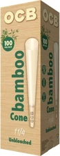 OCB Bamboo Unbleached Cones- 1-1/4 Size - 100 Cones