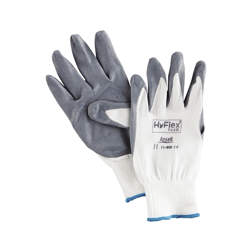 Hyflex 11-800 Nitrilschaum Handfläche beschichtete Handschuhe, Größe 11, grau/weiß - 12 pro DZ - Bild 1 von 1