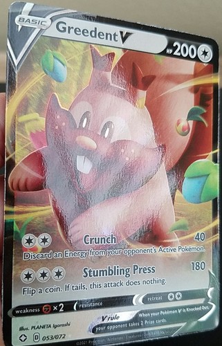GREEDENT V 053/072, HOLO, FULL ART, POKEMON KARTE (LP/NM) - Bild 3 von 3
