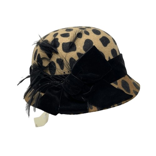 Vtg union made Black Velvet Cloche Hat Satin Band steampunk  display picture 1