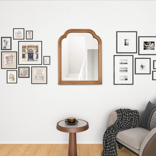 Wood Frame Wall Mirror Decor for Entryway, Living Room or Bedroom Home Decor - L - Picture 3 of 12