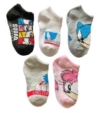 Sonic The Hedgehog Boys No Show Socks 5 Pack Size 7.5 - 3.5