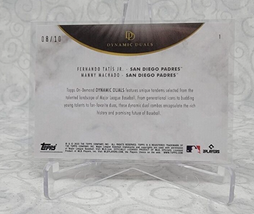2022 TOPPS DYNAMIC DUALS FERNANDO TATIS JR. / MANNY MACHADO Red Parallel #8 /10 - Picture 2 of 2