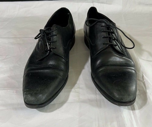 Zara Men's Shoes Black Leather Laces With 4 Eyelets Pointed Toe Size 42 - Picture 2 of 10