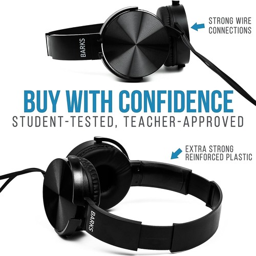 On-Ear Premium Student Bulk Kopfhörer Bulk Klassenzimmer Kopfhörer (10er-Pack) - Bild 5 von 6