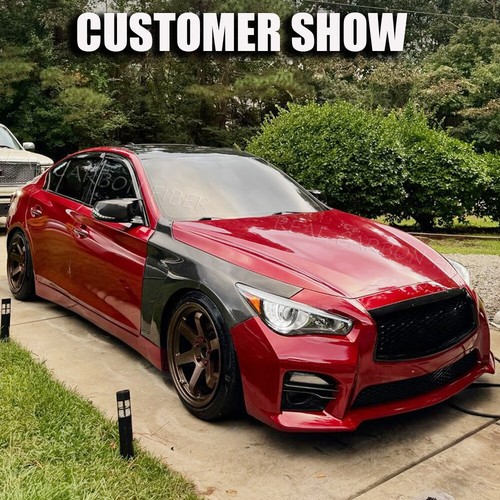 2PCS REAL CARBON Side Exterior Fender Vent For Infiniti Q50 Q50S 2014-23 BODYKIT - Picture 6 of 18