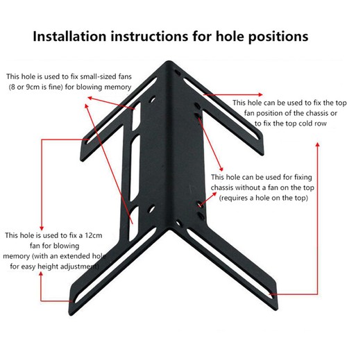 Universal Desktop Computer Cooling Expanding Holder Gaming PC Overclocking RAM - Photo 4/14