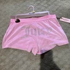 Juicy Couture 2pk Pink/Nude Velour Sleep/Loungewear Sleep Shorts Set. Sz L. NWT