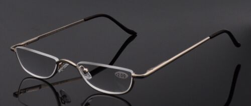 Gafas de lectura bisagras de resorte media luna lector semi sin montura + 1.0 ~ + 4.0 unisex - Imagen 9 de 15