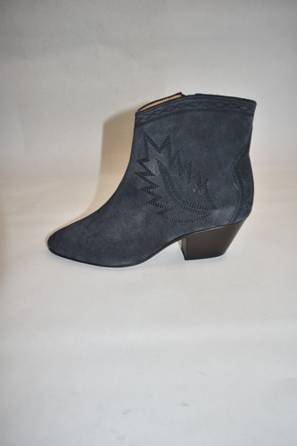 New! Isabel Marant Dacken Suede Western Embroidered Ankle Boots Faded Black 37 - Picture 6 of 11