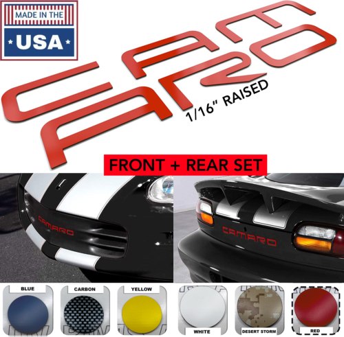 RED FRONT+REAR LETTERS INSERTS FOR CAMARO 1992-2002 NOT DECALS - Picture 1 of 5
