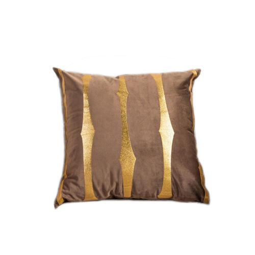 Shiny Gold Stripe Velvet Cushion Cover Home Office Sofa Car Throw Pillow Case - Picture 12 of 19