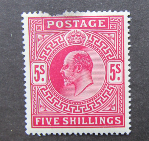 GREAT BRITAIN - EDWARD V11 1902 5/ CARMINE - MINT MH - FAULTS