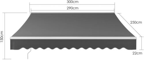 Awning articulated arm awning articulated awning awning shading UV 300x250cm - Picture 3 of 8