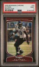2009 Topps Bowman Chrome Refractor Ed Reed #92 PSA 9 Mint HOF Ravens SP