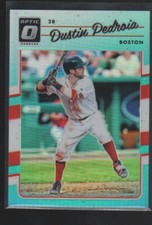 DUSTIN PEDROIA 2017 PANINI DONRUSS OPTIC AQUA PRIZMS CARD #75  /299