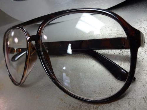 OVERSIZED VINTAGE 70's RETRO Style Clear Lens EYE GLASSES Tortoise Fashion Frame - Picture 9 of 10
