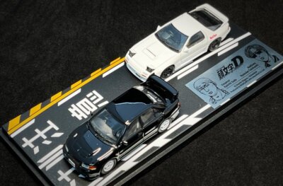 Initial D V17 Lancer Evo 3 & RX-7 (FC3S)  - set of 2 cars - Modeler`s 1:64
