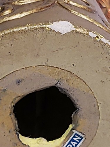 Vintage Keramik Gold WEIHNACHTSENGEL Flammenlicht 9" Japan Mid Century LESEN ** - Bild 9 von 9