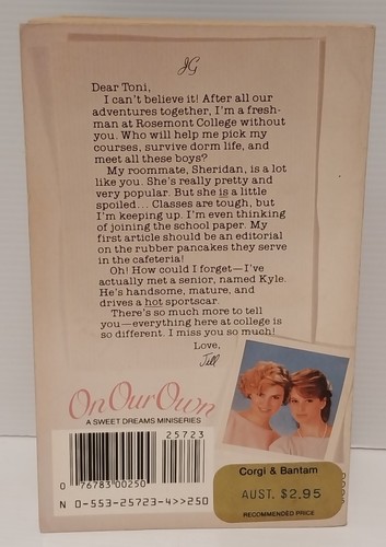Sweet Dreams On Our Own #1 The Graduates Janet Quin-Harkin 1986 Vintage - Picture 2 of 9