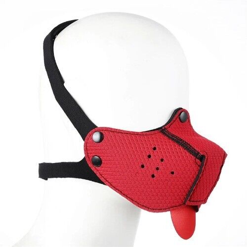 Gay Puppy Hood Mask Muzzle Adult Pet Play Games Dog Slave Full Head Bondage - Picture 26 of 36