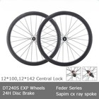 700c Disc Brake Central Lock Hubs Tubeless Road Bike Carbon Fiber Wheelset 24H