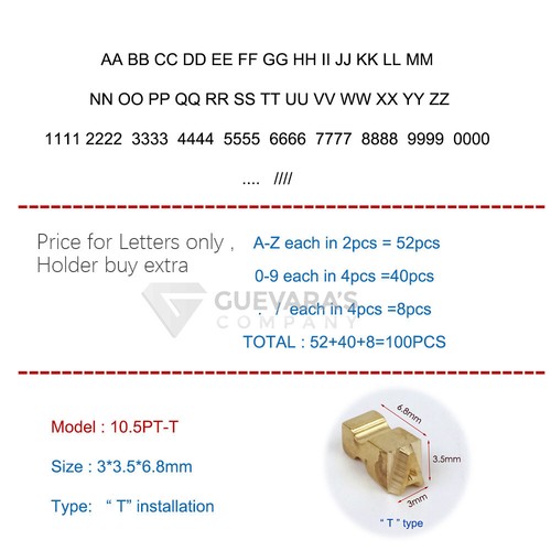 MY-380 Coding Machine Brass Letters holder DK1100/DK1100/DS1108 Carriage Holder  - Picture 5 of 29