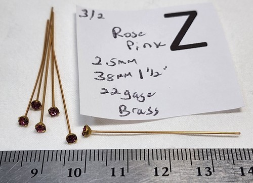 Vintage Swarovski Kopf Pins 2,5 mm x 38 mm + 1 Zoll Strass biegbar Fundstücke Posten #205 - Bild 27 von 35