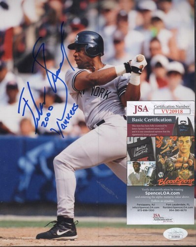 FOTO 8X10 FIRMADA AUTOGRAFIADA POR FELIX JOSE 2000 YANKEES JSA VV20918