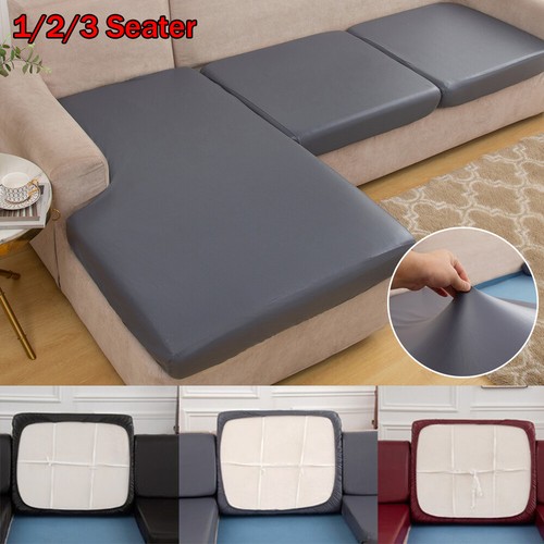 1 2 3 Seater Leather Sofa Seat Cushion Covers Replacement Waterproof Protector Leather Sofa Seat Cushion Covers, Seat Protector For Leather Sofa