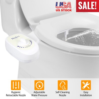 #ad Bidet Toilet Seat Attachment Fresh Water Clean Spray Non Electric Mechanical $32.43