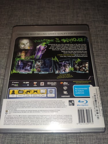 Mint Disc Playstation 3 Ps3 Platinum Batman Arkham Asylum - Inc Manual - Picture 2 of 3