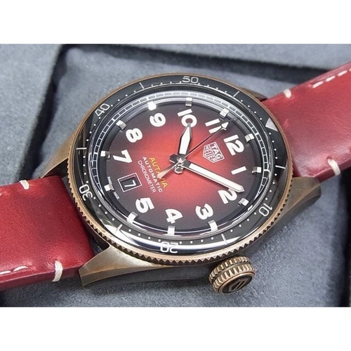 Tag heuer Autavia WBE5192.FC8300 Bronze Red Dial Automatic Men's Watch VeryGood