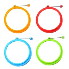 5pcs Silicone round omelet, stainless steel portable omelet, breakfast baking