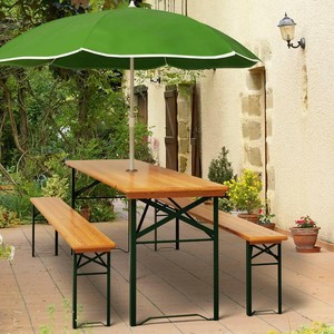 Wooden Garden Table Bench Set Folding Dining Trestle Furniture Wooden Garden Table Bench Set Folding